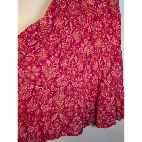 Soft Surroundings NWT 3X Cotton Gauze Maxi Skirt Moroccan Tapestry Pink Boho - Picture 7 of 8